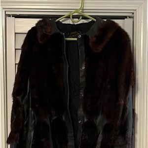Vintage fur and leather coat